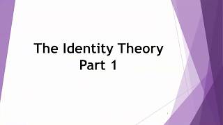 Philosophy of Mind Identity Theory Part 1 [upl. by Adnalra]