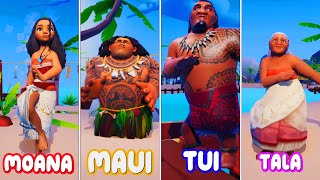 Moana How Far Ill Go and Maui Youre Welcome Vs Chief Tui and Tala  DANCE BATTLE IN TROPICAL ISLAND [upl. by Gilba]