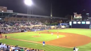 Hideki Matsui Almost Hits Home Run Durham Bulls Minor League Game Old Guy is Robbed at the Wall [upl. by Mose]