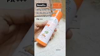 Biotique sunscreen 🌞 sun shield sandalwood very lightweight texture for all skin types shorts [upl. by Anitsyrc]