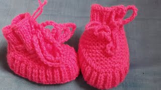 Tuto chaussons facile de bébé au tricot tuto chaussons enfants au tricot 318 mois [upl. by Knox]