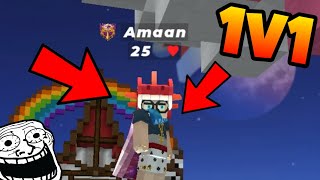 1V1 Battle Against AMAAN BG in BedWars 🔥 Insane Battle Blockman GO [upl. by Kong]