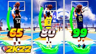 BEST JUMPSHOTS for EVERY BUILD3PT RATING on NBA 2K22 NEVER MISS AGAIN [upl. by Anatollo]