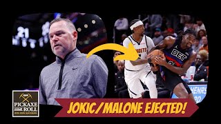 Nikola Jokic  Michael Malone EJECTED in Nuggets win vs Detroit Pistons [upl. by Silado]