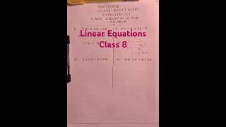 Class 8 Linear Equations With One Variable Exercise 21 Q3 Q4 neelclass16 [upl. by Haym478]