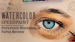 Drawing eye by watercolor  quick testing Potentate Watercolor Paper  Draw with Me [upl. by Ive772]