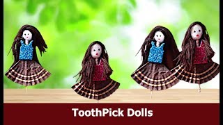 Easy DIY Toothpick Doll Making Tutorial By Aloha Crafts  VERY EASY [upl. by Ehtnax]