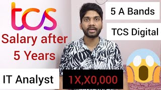 SHOCKING  TCS Salary after 5 years Telugu  TCS Digital  IT Analyst  TCS Bands [upl. by Onirefez]