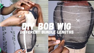 DIY Bob Wig with Different Bundle Length  Part 1 [upl. by Thorlay]