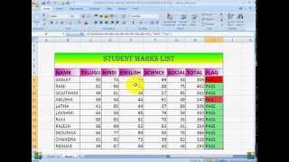 STUDENTS PASS OR FAIL REPORT BY USING IF CONDITION IN EXCEL 2007 [upl. by Py]