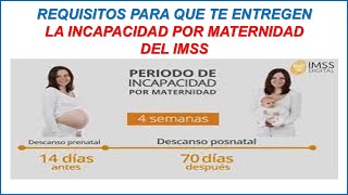 INCAPACIDAD POR MATERNIDAD 2024 DEL IMSS Y COMO SE DEBE CALCULAR [upl. by Bast]