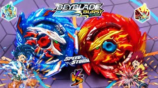 SUN GODS Super Hyperion H6 vs Kolossal Helios H6 Beyblade Burst Surge SPEEDSTORM Battle [upl. by Stephenson]