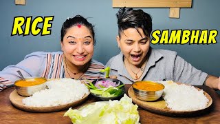 ASMR Eating Rice And Sambhar  ​⁠YashalsMukbang [upl. by Aynodal716]