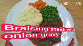 Braising steak with onion gravy [upl. by Orr]