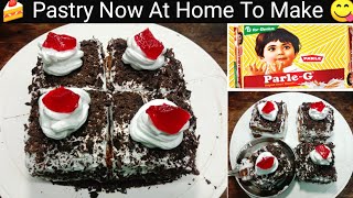 Pastry At Home ❗ How To Make ParleG Biscuit Pastry At Home 🍰 Without Oven  Easy Parle Cake Recipe [upl. by Alleirbag]