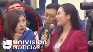 La volteada de ojos en cámara de una reportera que fue censurada en China [upl. by Atiek]