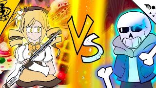 Sans vs mami tomoe Undertale vs puella madoka magica fight animation 2 endings flipaclip [upl. by Pattani180]