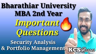 Bharathiar University MBA 2nd YearSecurity Analysis amp Portfolio ManagementImportant Questions [upl. by Zetrac]