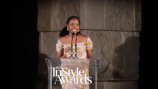 Amanda Gorman Surprises Simone Biles With an Original Poem  InStyle Awards 2021 [upl. by Goldie]