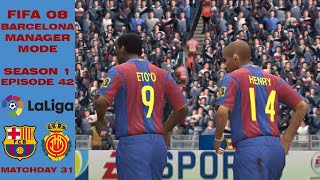 EAGER TO WIN  FIFA 08 BARCELONA MANAGER MODE 42 SEASON 1 [upl. by Aitrop]