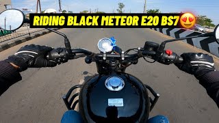 New Meteor 350 Custom Black Ride🔥  2024 Royal Enfield Meteor 350 BS7 [upl. by Crespo909]