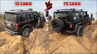 Jeep Wrangler Rubicon vs Mahindra Scorpio S11  Extreme offroading Testing [upl. by Allekram]