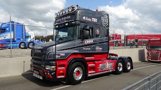 Scania T 580 V8 Tom Holridge  with a lot Loud Sounds  Truckstar festival at TT Circuit in Assen [upl. by Figueroa]