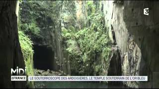 SUIVEZ LE GUIDE  Le souterroscope des ardoisières le temple souterrain de lor bleu [upl. by Trebliw]