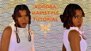 African Koroba hairstyle tutorial  Short natural hair [upl. by Trutko]