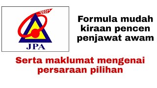 Formula pengiraan pencen dan maklumat berkenaan persaraan pilihan [upl. by Towrey]