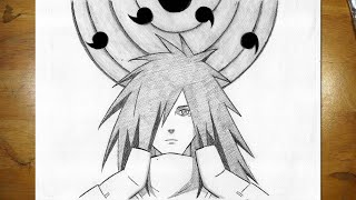 Anime Drawing  How to Draw Madara Uchiha Step by Step [upl. by Eniffit]