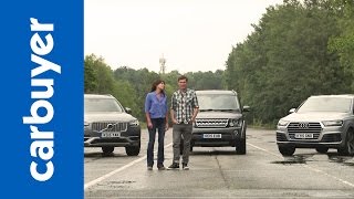 Audi Q7 vs Volvo XC90 vs Land Rover Discovery  Carbuyer  Mat Watson and Ginny Buckley [upl. by Ahcsrop]