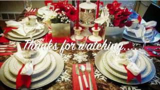 DIY HOLIDAY  CHRISTMAS TABLE SCAPE  THRIFT STORE  DOLLAR TREE [upl. by Eseret]