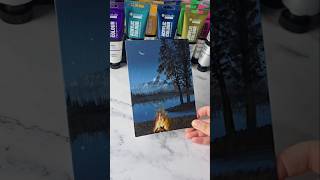 Campfire night sky  acrylic painting idea for beginners ✨️ [upl. by Ilegna961]