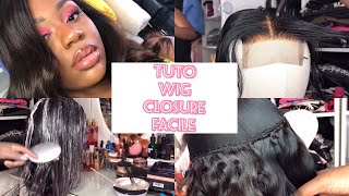 TUTO COMMENT FAIRE UNE PERRUQUE AVEC CLOSURE  HOW TO MAKE A LACE WIG CLOSURE [upl. by Aneram]