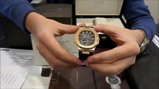 Patek Philippe Nautilus 5712R Rose Gold Power Reserve  WatchesGMT [upl. by Kcireddor]