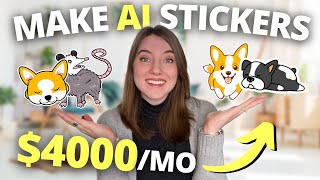 The EASIEST Side Hustle of 2024 Make AI STICKERS to Sell Online on Etsy Print on Demand [upl. by Htide]