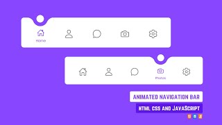 Animated Navigation Bar in HTML CSS amp Javascript  Animated Navigation Bar in Javascript [upl. by Garratt]