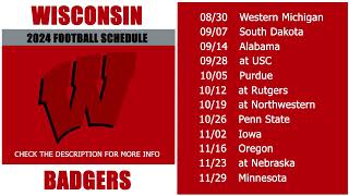 2024 Wisconsin Badgers Football Schedule [upl. by Yregram]