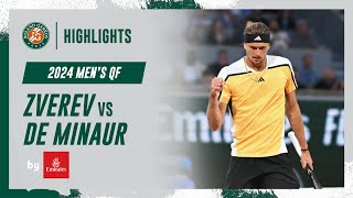 Zverev vs De Minaur Quarterfinal Highlights  RolandGarros 2024 [upl. by Joab]