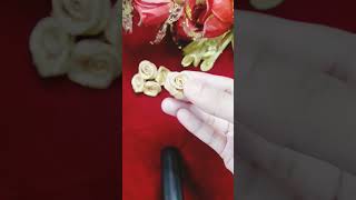 mini rose  how to make ribbon rose  diy roses  ribbin flower Blushbyme [upl. by Bogart]