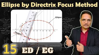 Ellipse by Directrix focus Method  Draw Normal and Tangent to Ellipse  Ellipse Drawing [upl. by Ziom156]