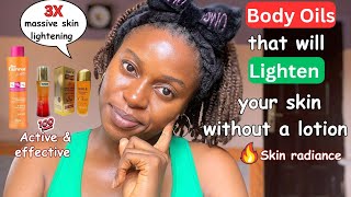 These Body oils will lighten your skin even without using body lotions💯 best lightening body oils [upl. by Aserehtairam48]