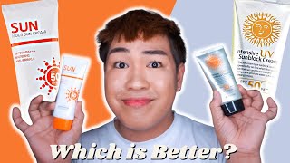 FOODAHOLIC SUN MULTI SUN CREAM VS 3W CLINIC INTENSIVE SUNBLOCK CREAM  COMPARISON VIDEO [upl. by Eltsirk886]