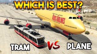 GTA 5 TRAM VS GTA 5 PLANE WHICH IS BEST [upl. by Noxin]