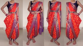 How to Drape Dhoti Saree  Dhoti Saree Draping  GroomingwithUtkarsha [upl. by Antoinetta981]