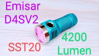 Emisar D4SV2 Led Taschenlampe Flashlight Aux Leds Anduril UI Test Review keine Olight Sofirn [upl. by Eniamat969]