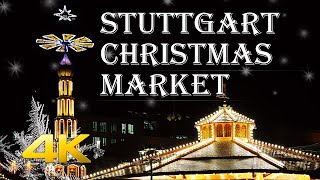 Stuttgart Christmas Market Germany walking tour 2022 Weihnachtsmarkt [upl. by Ahsilif]