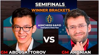 Nodirbek Abdusattorov vs Levon Aronian  Aimchess Rapid 2023  Semifinals winner brackets [upl. by Tenej]