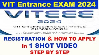 HOW TO APPLY VIT Engineering ENTRANCE EXAM 2024 VIT viteee 2024 [upl. by Leoy]